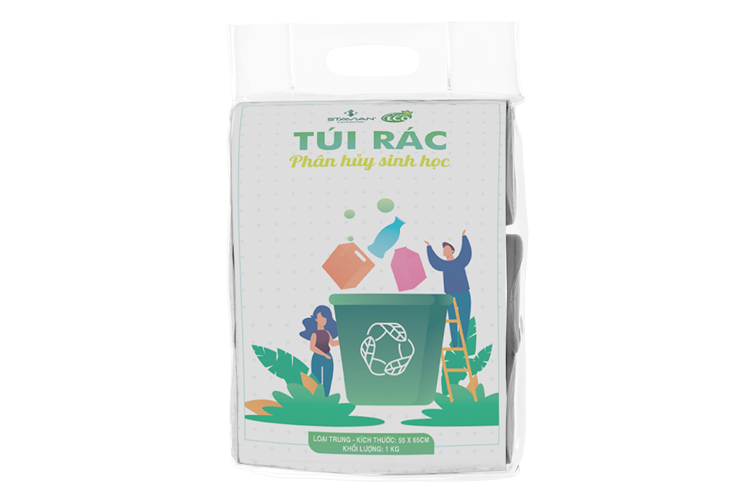 Túi rác THSH GREEN ECO 55x65cm (màu đen) (3 cuộn/1kg)